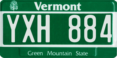 VT license plate YXH884