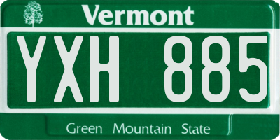 VT license plate YXH885