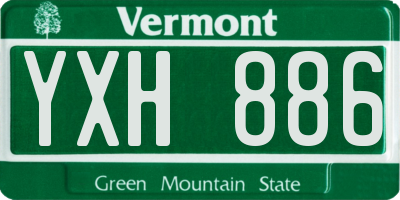 VT license plate YXH886