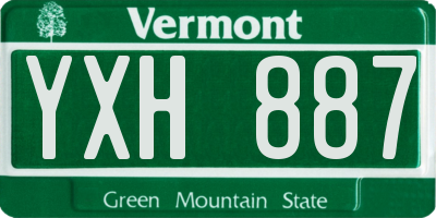 VT license plate YXH887
