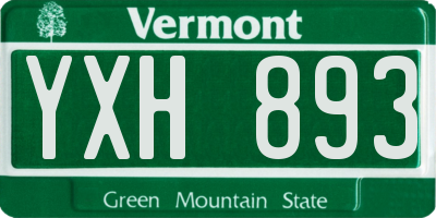 VT license plate YXH893