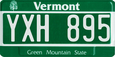 VT license plate YXH895