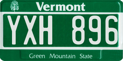 VT license plate YXH896
