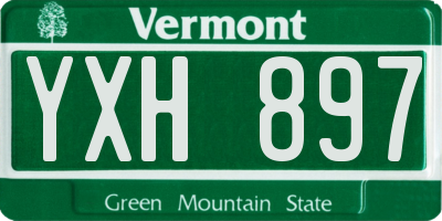 VT license plate YXH897