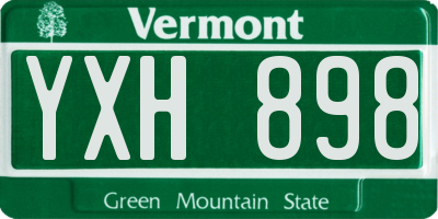 VT license plate YXH898