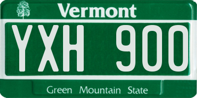 VT license plate YXH900