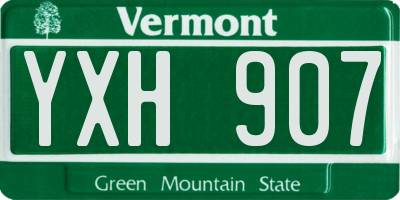 VT license plate YXH907
