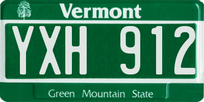 VT license plate YXH912