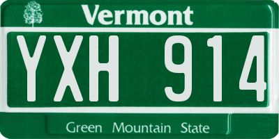 VT license plate YXH914