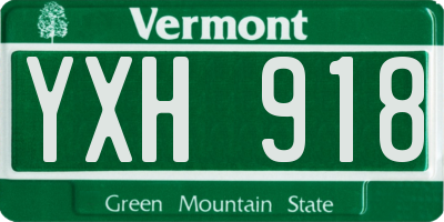 VT license plate YXH918