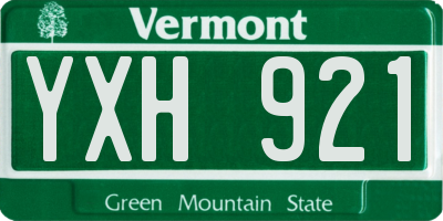 VT license plate YXH921