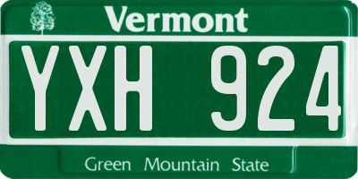VT license plate YXH924
