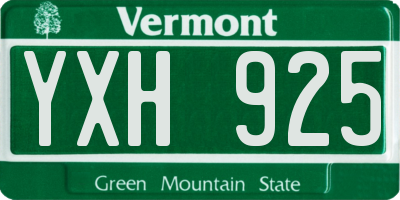 VT license plate YXH925