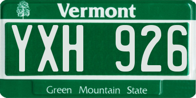 VT license plate YXH926