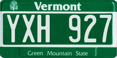 VT license plate YXH927