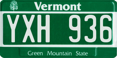 VT license plate YXH936