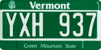 VT license plate YXH937