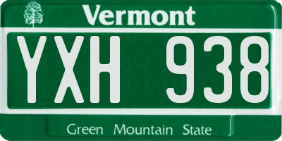 VT license plate YXH938
