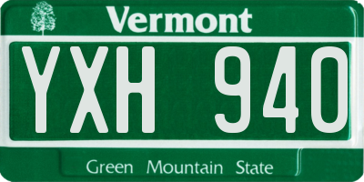 VT license plate YXH940
