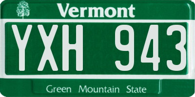 VT license plate YXH943