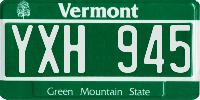 VT license plate YXH945