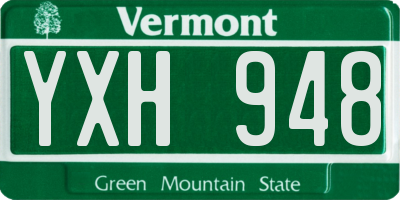 VT license plate YXH948