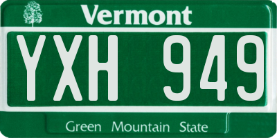 VT license plate YXH949