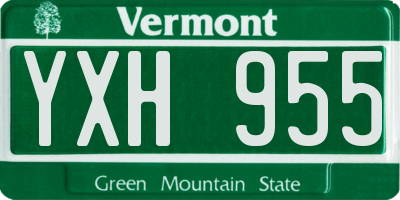VT license plate YXH955