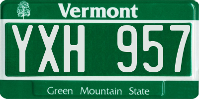 VT license plate YXH957