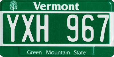 VT license plate YXH967