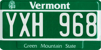 VT license plate YXH968