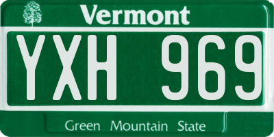 VT license plate YXH969