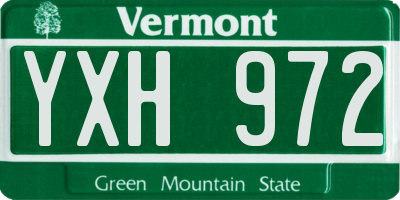 VT license plate YXH972