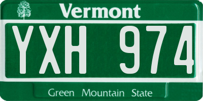 VT license plate YXH974