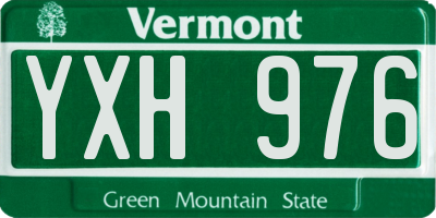 VT license plate YXH976