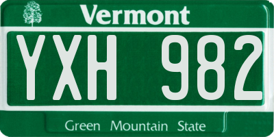 VT license plate YXH982