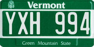 VT license plate YXH994