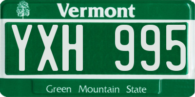 VT license plate YXH995