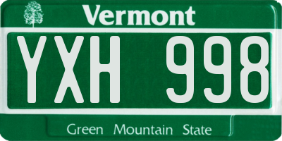 VT license plate YXH998