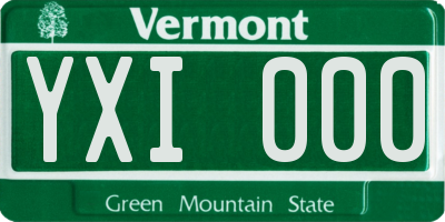 VT license plate YXI000