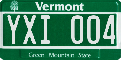VT license plate YXI004