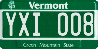VT license plate YXI008