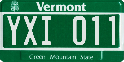 VT license plate YXI011