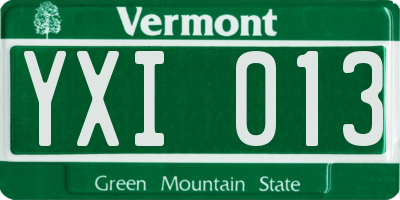 VT license plate YXI013