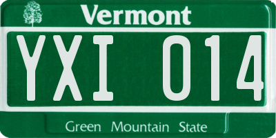 VT license plate YXI014