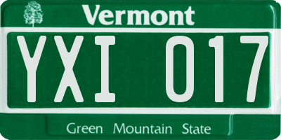 VT license plate YXI017