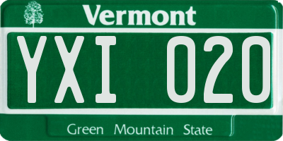 VT license plate YXI020