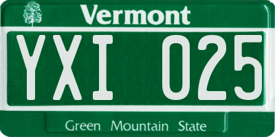 VT license plate YXI025