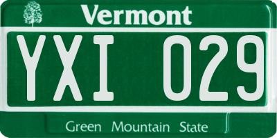 VT license plate YXI029