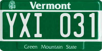 VT license plate YXI031